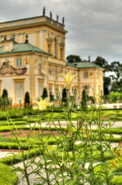 Warsaw Poland August 2021 Beautiful View Wilanow Palace Cloudy Weather — Stock Photo, Image