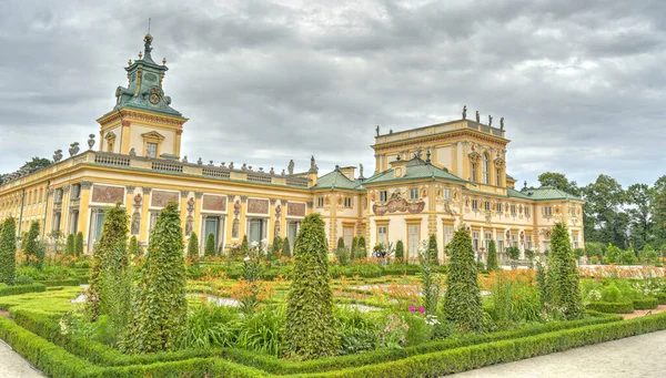 Warsaw Poland August 2021 Beautiful View Wilanow Palace Cloudy Weather —  Fotos de Stock
