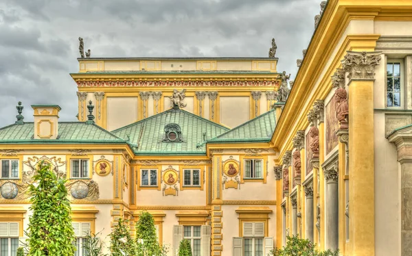 Warsaw Poland August 2021 Beautiful View Wilanow Palace Cloudy Weather — ストック写真