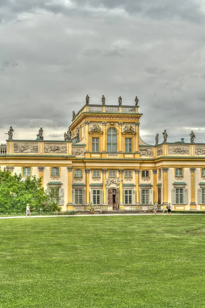 Warsaw Poland August 2021 Beautiful View Wilanow Palace Cloudy Weather — Fotografia de Stock