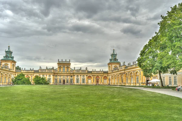 Warsaw Poland August 2021 Beautiful View Wilanow Palace Cloudy Weather — Foto Stock