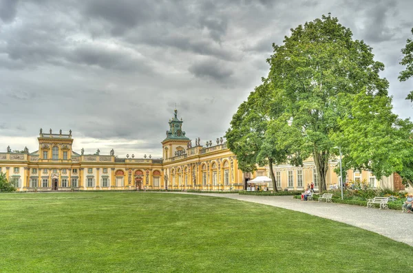 Warsaw Poland August 2021 Beautiful View Wilanow Palace Cloudy Weather — Photo