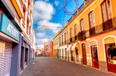 Santa Cruz de la Palma, Spain - March 2020 : Historical center in cloudy weather