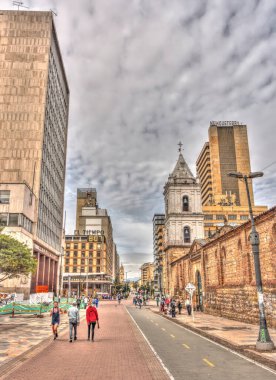 Bogota, Colombia - April 2019 : Historical center in cloudy weather