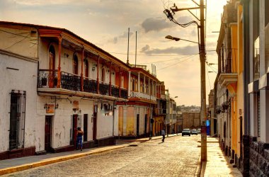 AREQUIPA, PERU - APRIL 2018 : Historical center in sunny weather