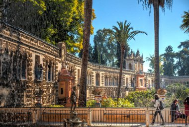 Sevilla, Spain - January 2019 : Historical center in sunny weather
