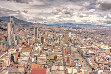 Bogota, Colombia - April 2019 : Cityscape in cloudy weather