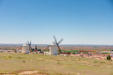 CAMPO DE CRIPTANA, SPAIN - MAY 2019: Picturesque village in La Mancha in summertime