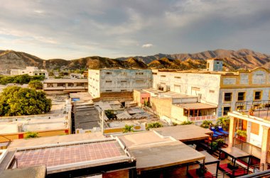 Santa Marta, Colombia - April 2019 : Historical center in sunny weather