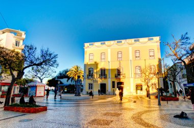 Faro, Portugal - January 2019 : Historical center in sunny weather