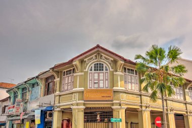 Penang, Malaysia - March 2019 : Historical center in springtime