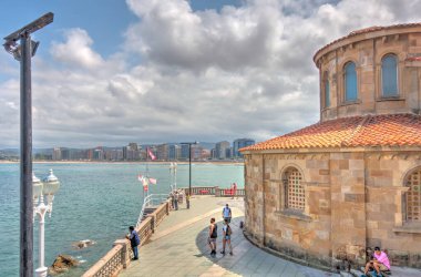 Gijon beautiful view, northern Spain, historical center