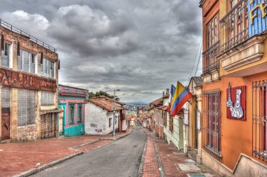 Bogota, Colombia - April 2019 : Historical center in cloudy weather