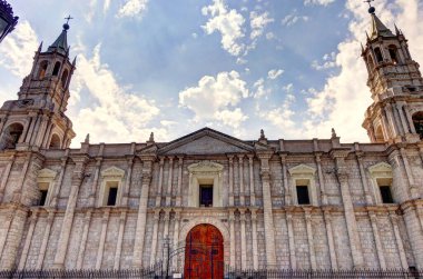 AREQUIPA, PERU - APRIL 2018 : Historical center in sunny weather