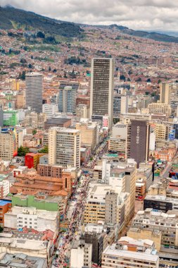 Bogota, Colombia - April 2019 : Cityscape in cloudy weather