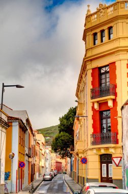 Santa Cruz de la Palma, Spain - March 2020 : Historical center in cloudy weather