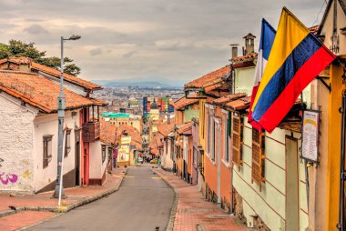 Bogota, Colombia - April 2019 : Historical center in cloudy weather