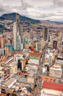 Bogota, Colombia - April 2019 : Cityscape in cloudy weather