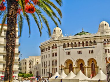 Algiers, Algeria - March 2020 : Colonial architecture in sunny weather, HDR Image