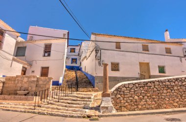 CAMPO DE CRIPTANA, SPAIN - MAY 2019: Picturesque village in La Mancha in summertime