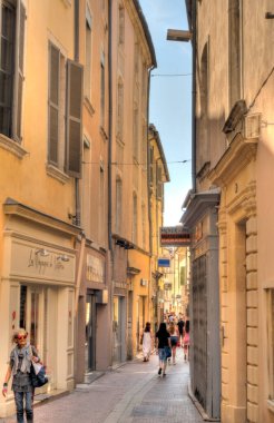 NIMES, FRANCE - AUGUST 2019: Historical landmarks in summertime, HDR image