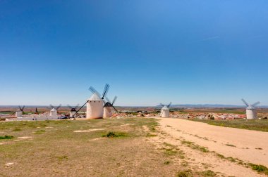 CAMPO DE CRIPTANA, SPAIN - MAY 2019: Picturesque village in La Mancha in summertime