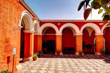 AREQUIPA, PERU - APRIL 2018 : Historical center in sunny weather