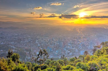 Bogota, Colombia - April 2019 : Cityscape in cloudy weather