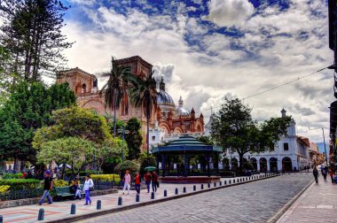 CUENCA, ECUADOR - April 2018: Historical landmarks view, HDR image