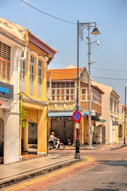 Penang, Malaysia - March 2019 : Historical center in springtime