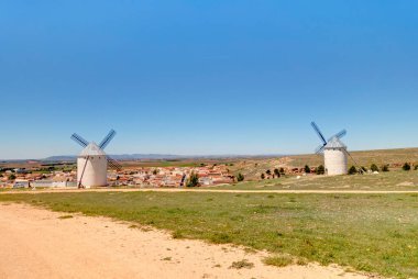 CAMPO DE CRIPTANA, SPAIN - MAY 2019: Picturesque village in La Mancha in summertime