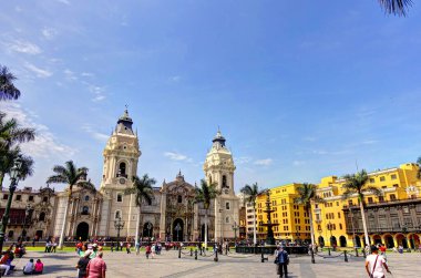 LIMA, PERU - APRIL 2018: Historical center in sunny weather