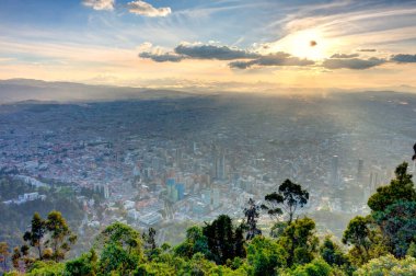 Bogota, Colombia - April 2019 : Cityscape in cloudy weather