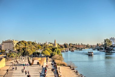 Sevilla, Spain - January 2019 : Historical center in sunny weather