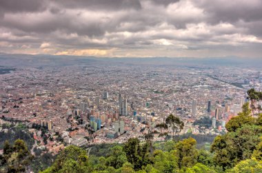 Bogota, Colombia - April 2019 : Cityscape in cloudy weather
