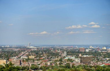 MONTREAL, QC, CANADA - SEPTEMBER 2019: Cityscape from Mont-Royal Park, HDR Image