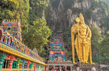 KUALA LUMPUR, MALAYSIA - MARCH 2019: Batu Caves in sunny weather 