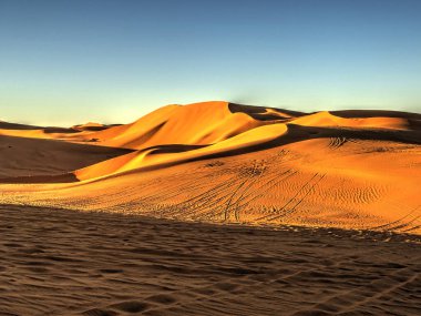 TIMIMOUN, ALGERIA - MARCH 2016: Saharan desert in sunny weather