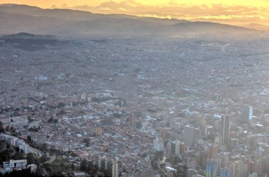 Bogota, Colombia - April 2019 : Cityscape in cloudy weather