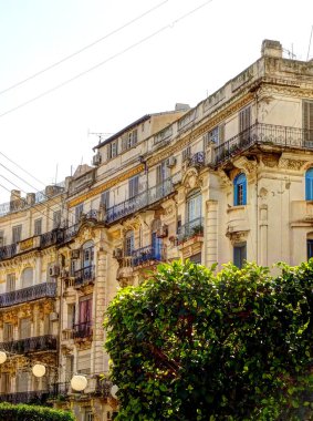 Algiers, Algeria - March 2020 : Colonial architecture in sunny weather, HDR Image