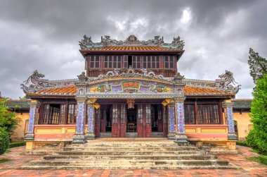 Hue, Vietnam - November 2020 : Citadel in cloudy weather, HDR Image