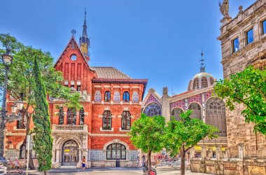 VALENCIA, SPAIN - JULY 2020: Historical center in sunny weather 