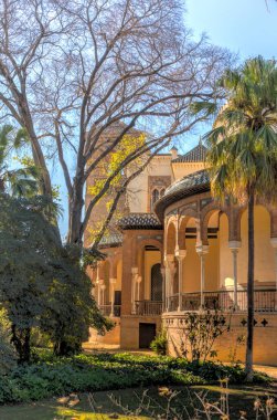 Sevilla, Spain - January 2019 : Historical center in sunny weather