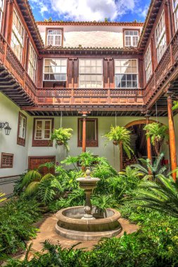 Santa Cruz de la Palma, Spain - March 2020 : Historical center in cloudy weather