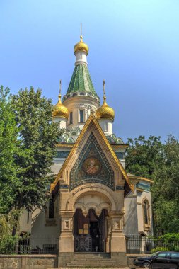 Sofia, Bulgaria - April 2021 : Historical center in springtime