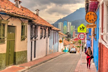 Bogota, Colombia - April 2019 : Historical center in cloudy weather