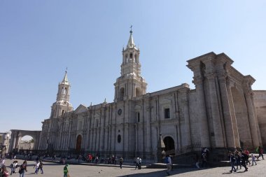AREQUIPA, PERU - APRIL 2018 : Historical center in Arequipa