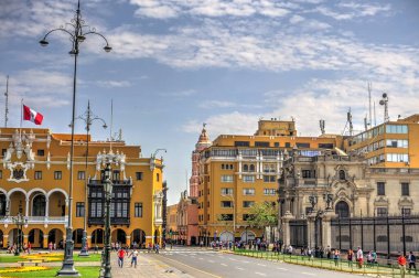 LIMA, PERU - APRIL 2018: Historical center in sunny weather
