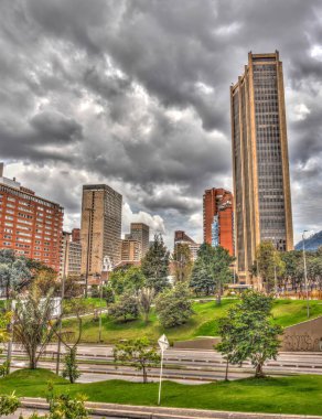 Bogota, Colombia - April 2019 : Historical center in cloudy weather