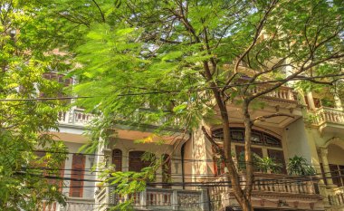 Haiphong, Vietnam - November 2020 : Historical center in cloudy weather